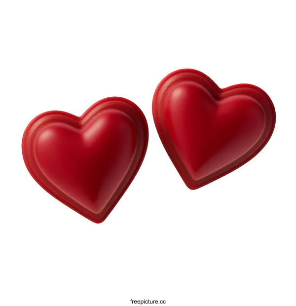 [Transparent Background PNG]Two Red Hearts Illustration