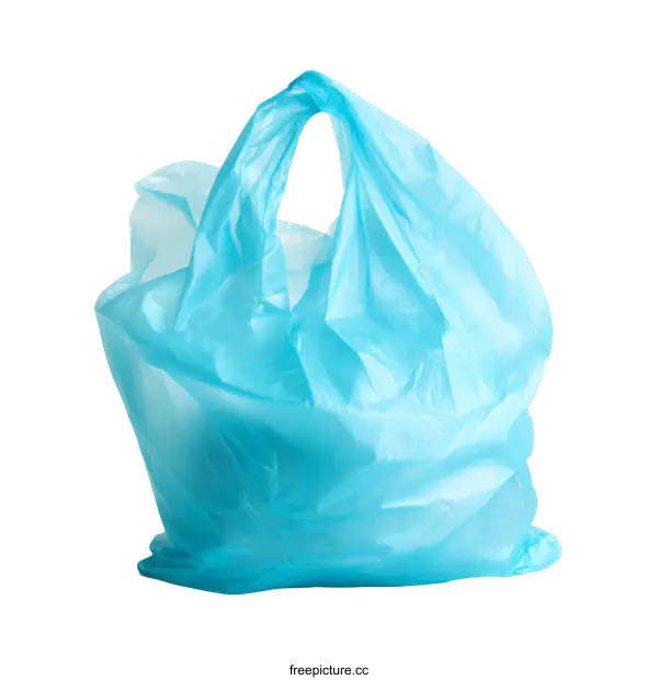 [Transparent Background PNG]Light Blue Plastic Shopping Bag