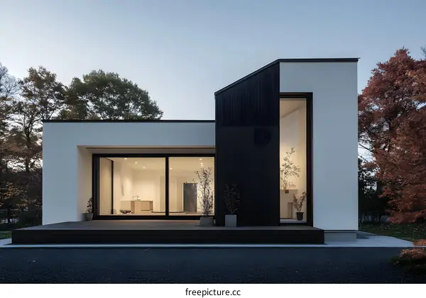 Modern Minimalist House with Black and White Exterior
