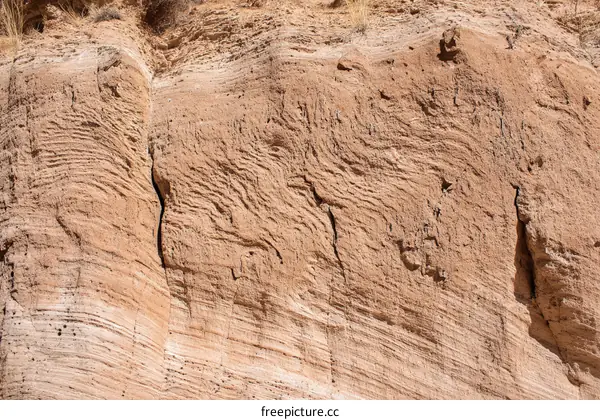 Close-up Texture of Beige Canyon Wall
