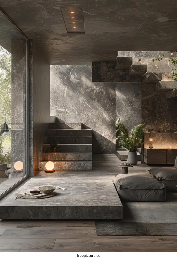 Modern Japanese Style Living Room Interior Design