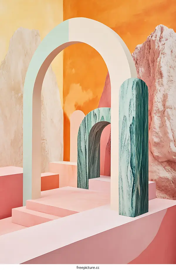 Abstract Geometric Archway Background Design