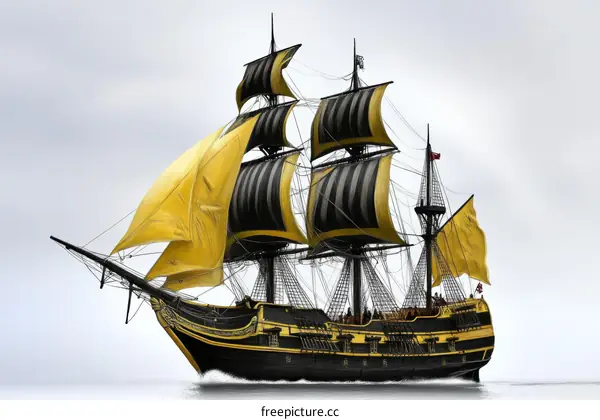 Vintage Sailing Ship Illustration