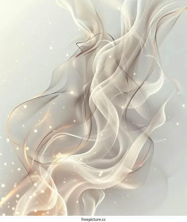 Abstract Flowing Lines in Light Beige and Gold