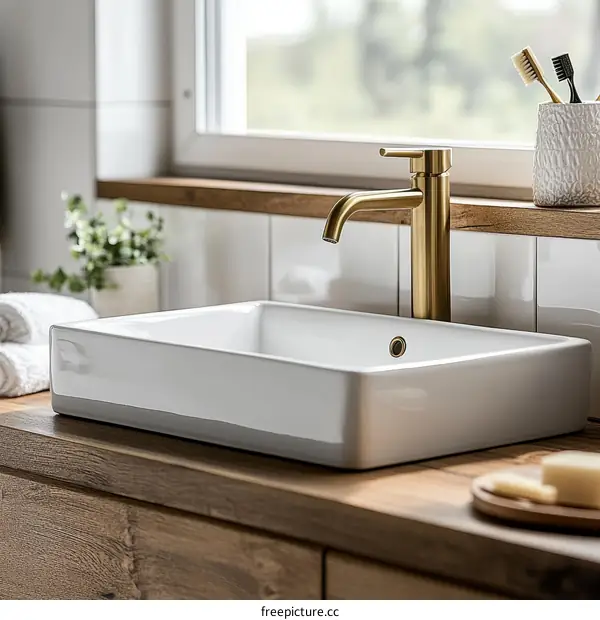 Modern Bathroom Sink and Faucet
