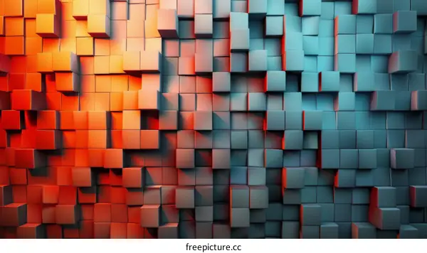 Colorful 3D Cube Pattern Background