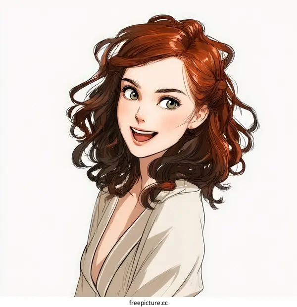 Smiling Woman Illustration Portrait