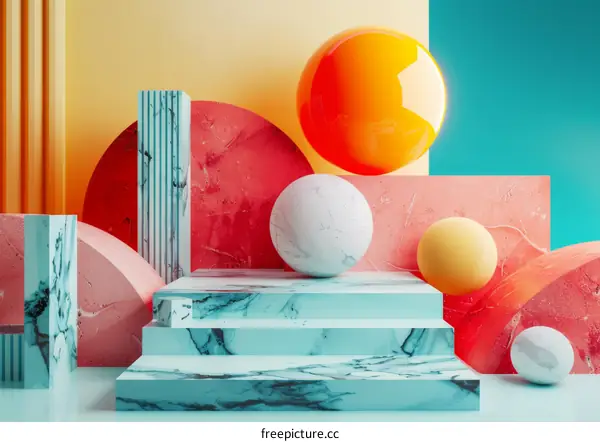 Colorful Abstract Geometric Shapes Display