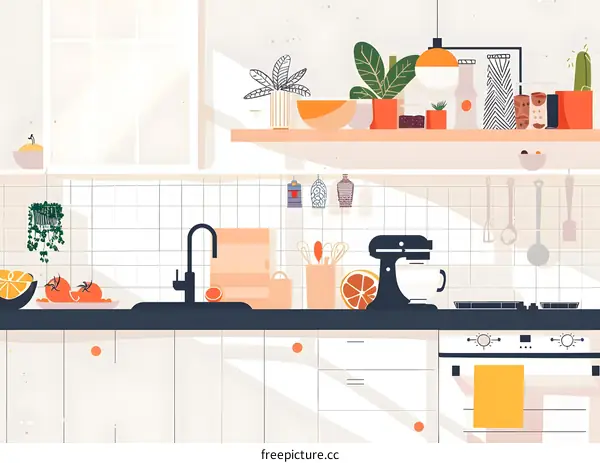 Modern Kitchen Interior Design Illustration