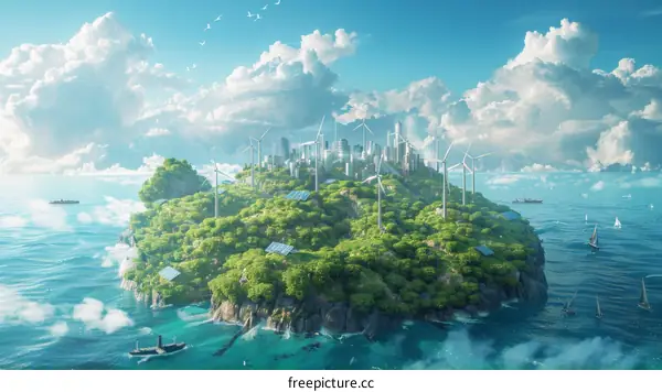 Sustainable Island City Powered by Renewable Energy