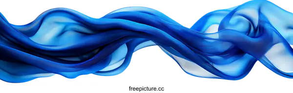 [Transparent Background PNG]Abstract Flowing Blue Fabric Design