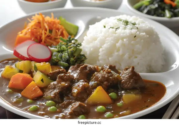 Japanese style beef curry with rice