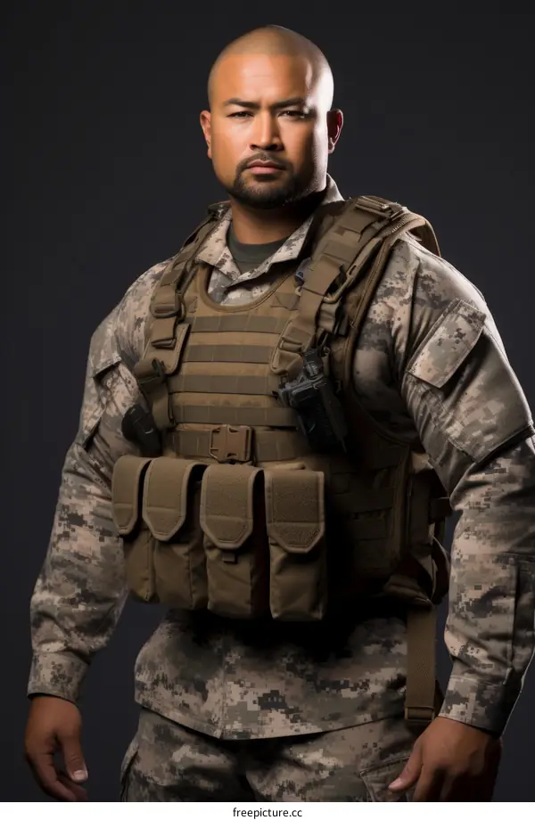 Portrait of a soldier in uniform