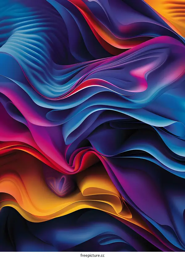 Abstract Colorful Swirling Waves Background
