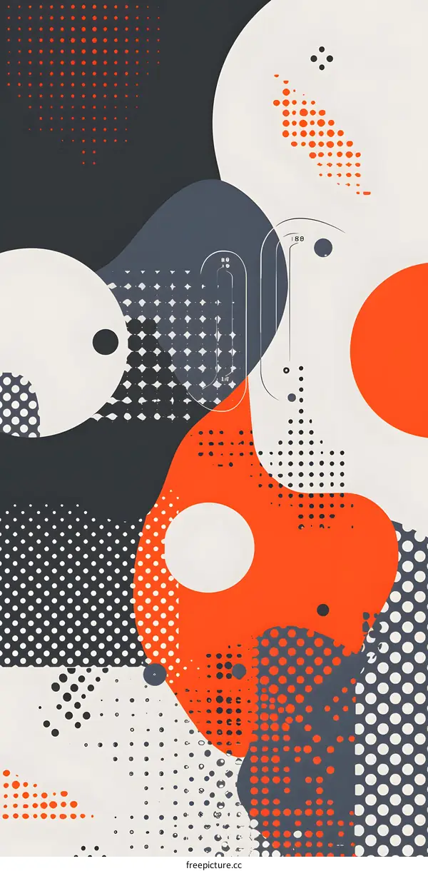 Abstract Geometric Shapes with Dotted Patterns
