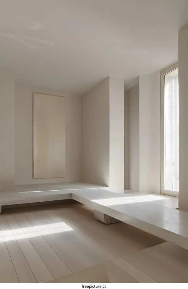 Minimalist Interior Design with White Walls and Wooden Floors