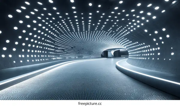 Futuristic Tunnel with LED Lighting Design