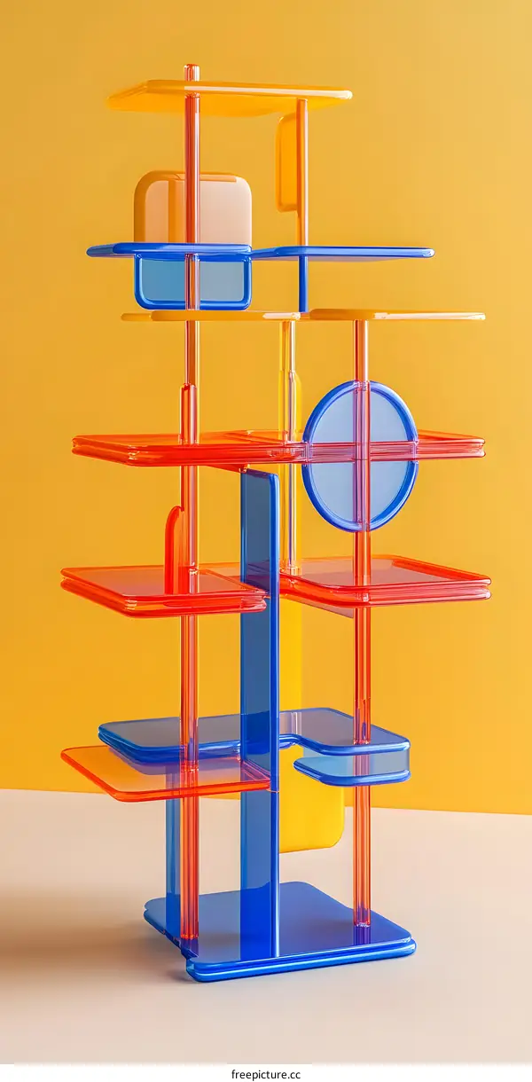 Abstract Geometric Shapes in 3D Render