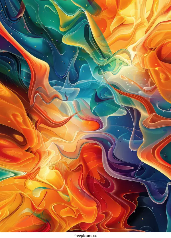 Abstract Colorful Liquid Art