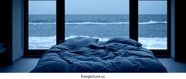 Ocean View Bedroom with Stormy Weather