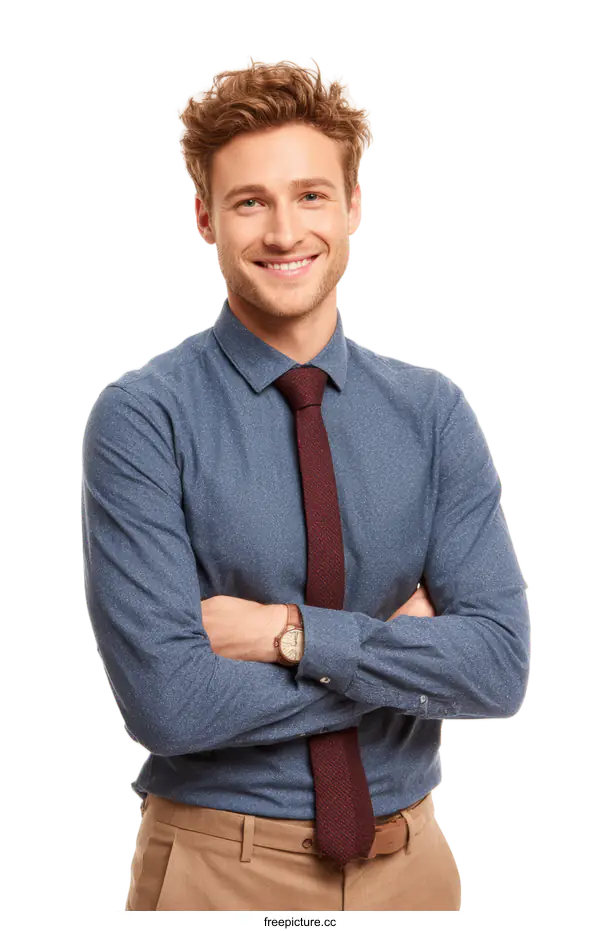 [Transparent Background PNG]Smiling Caucasian Business Man Portrait