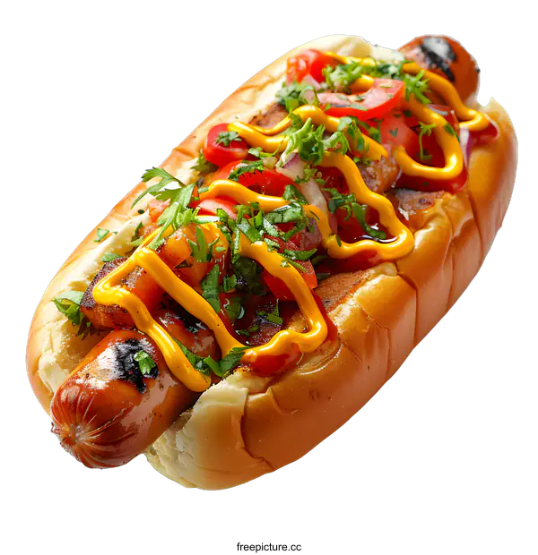 [Transparent Background PNG]Delicious Hot Dog with Toppings