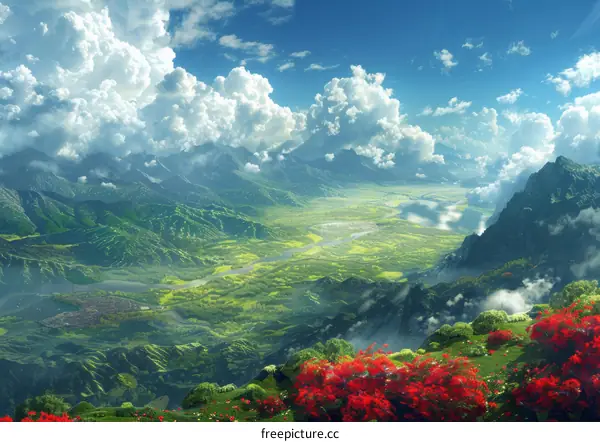 A Breathtaking Mountain Valley Scenery