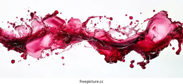 Red Liquid Splashing in the Air