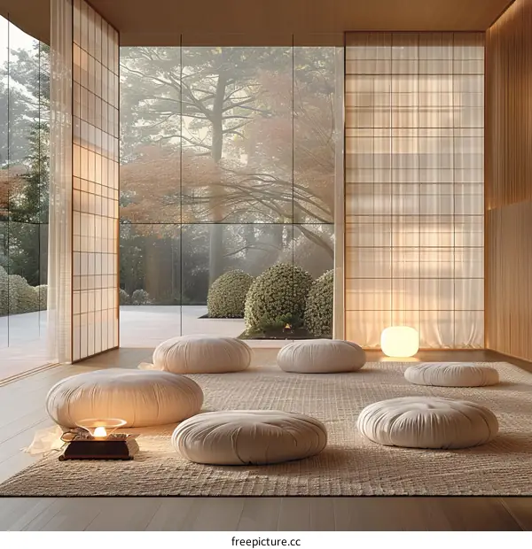 A Peaceful Zen Room With a View of Nature