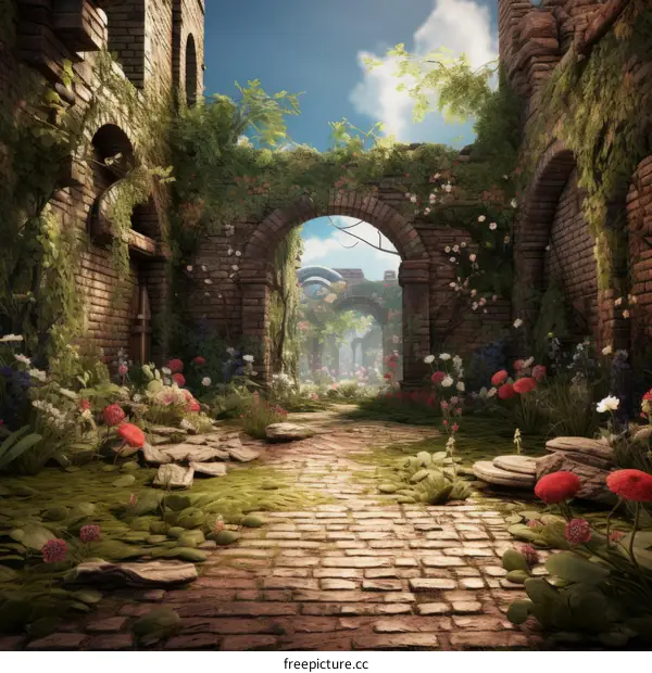 Overgrown ruins of a forgotten city