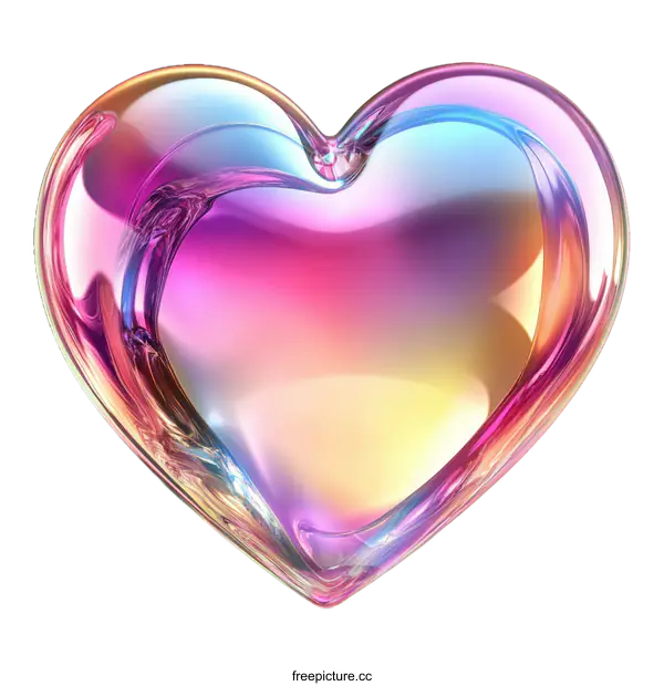 [Transparent Background PNG]Abstract Colorful Heart Shape Illustration
