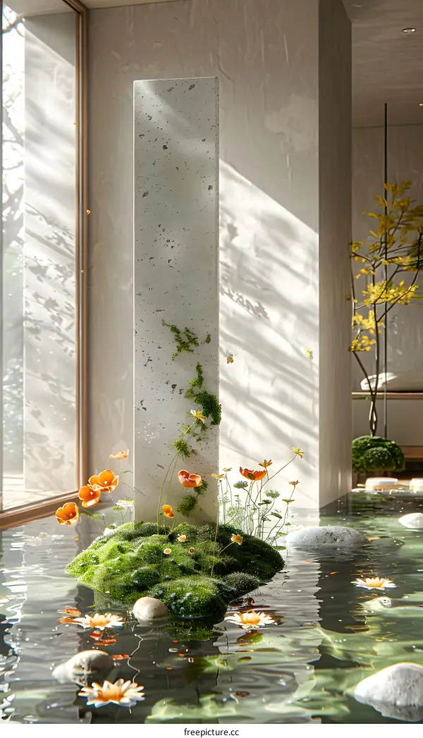 Serene Indoor Water Garden