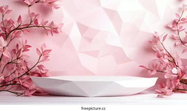 Pink Floral Geometric Display Stand