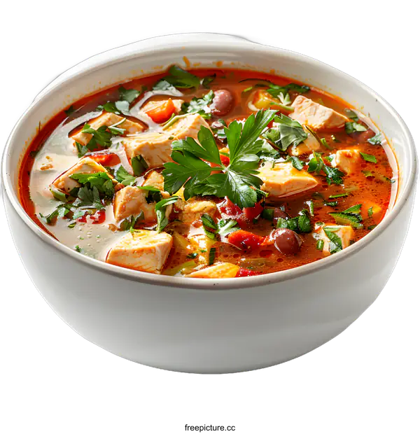 [Transparent Background PNG]Bowl of Chicken and Vegetable Soup