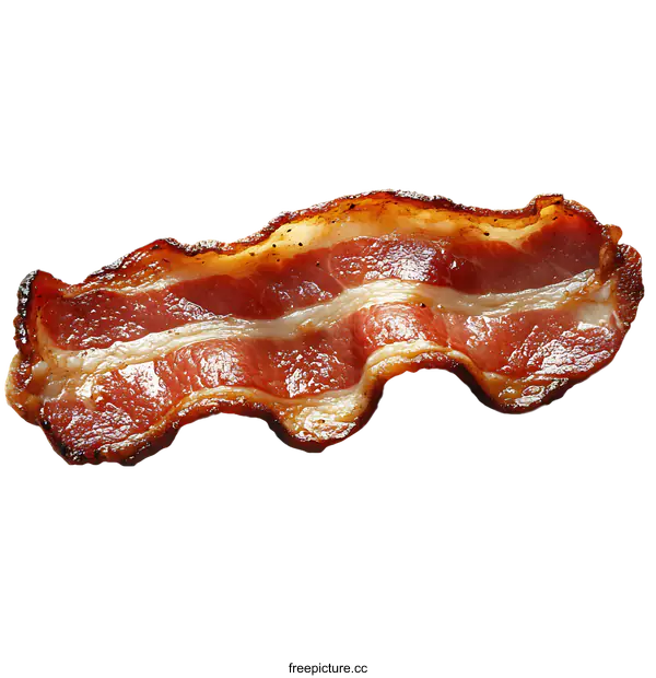 [Transparent Background PNG]Crispy Fried Bacon Strip Close-up
