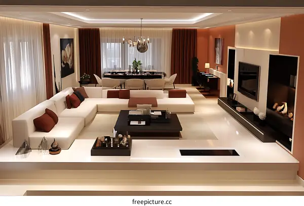 Modern Living Room Interior Design Illustration