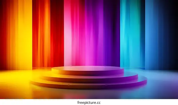 Colorful Neon Stage Display Platform