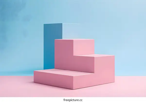 Pink and Blue Minimalist Product Display