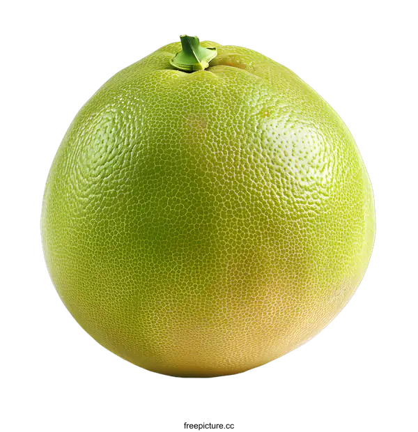 [Transparent Background PNG]A Single Green Pomelo on a White Background