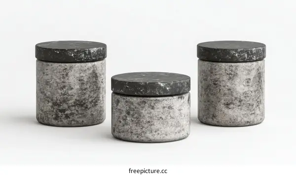 Modern Stoneware Cylindrical Containers Set