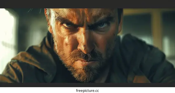 Closeup Portrait of a Caucasian Male