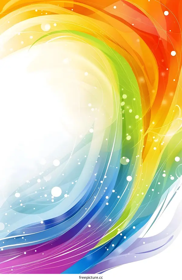Abstract Rainbow Waves Background