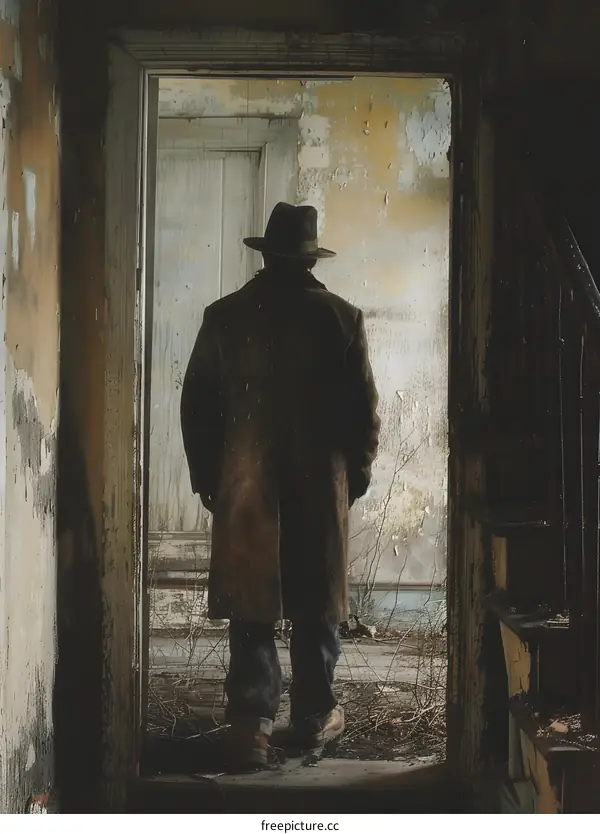 Man in a hat standing in a doorway