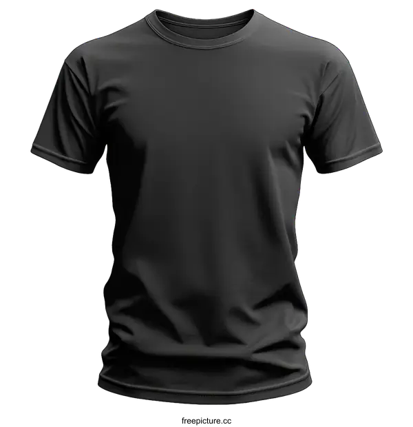 [Transparent Background PNG]Blank Black T-Shirt Mockup