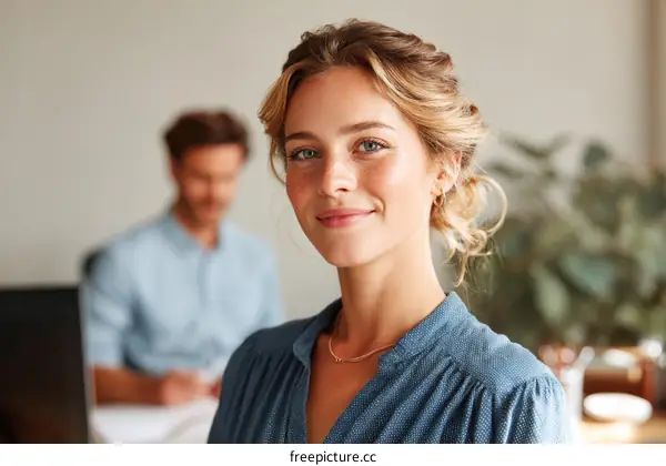 Smiling Business Woman in Office