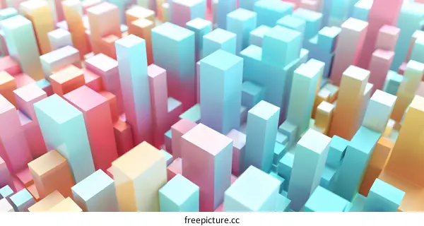 Abstract Colorful 3D Cubes Background