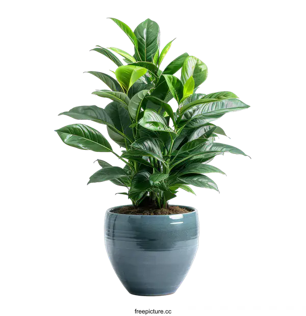 [Transparent Background PNG]Green Houseplant in Pot on transparent background