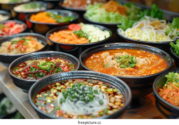 A variety of delicious Chinese food