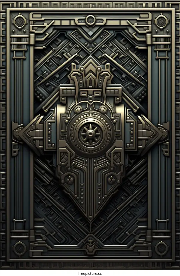 ornate metallic steampunk door