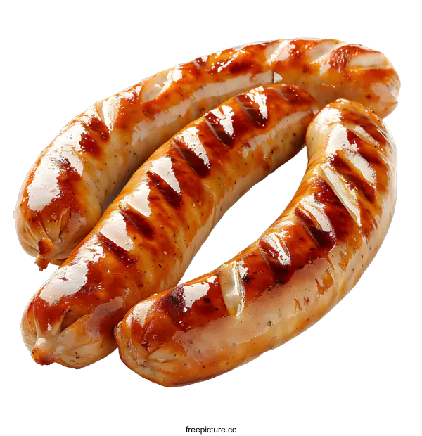 [Transparent Background PNG]Grilled Sausages on White Background